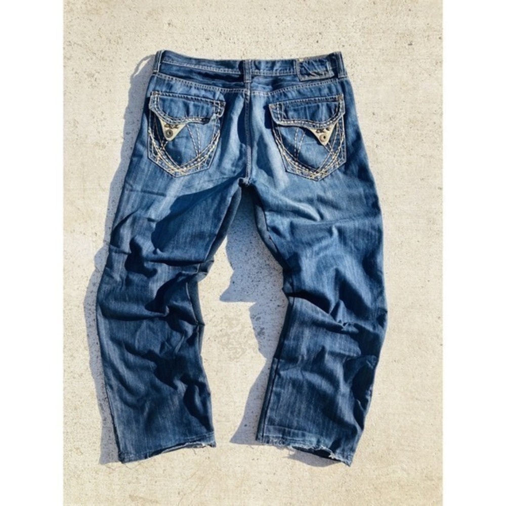 *VINTAGE* 1:1 Premium Pepe Jeans Y2K Embroidered‎ Sun FADED Flared Baggy